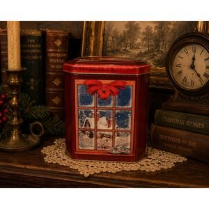 1999 Nestle Winter Holiday Canister Scenes from a Window Limited Edition Tin